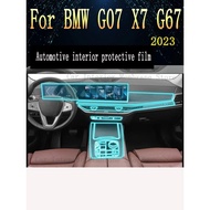 For BMW G07 X7 G67 2023Navigation Center Console Gear Panel Screen TPU Car Interior Protective Film 