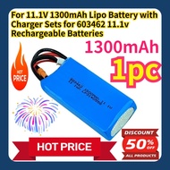 For 11.1V 1300mAh Lipo Battery with Charger Sets for 603462 11.1v Rechargeable Batteries