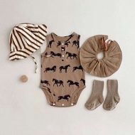 [Uzfkids Baby & Kids] Korean Style Pony Vest Onesie Sleeveless Onesie Baby Onesie Baby Romper