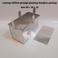 loyang kotak persegi panjang bongkar pasang / loyang chiffon 20×10×12