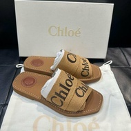 Chloe 刺繡 LOGO 織帶 拖鞋 涼鞋 現貨 36 原價17700