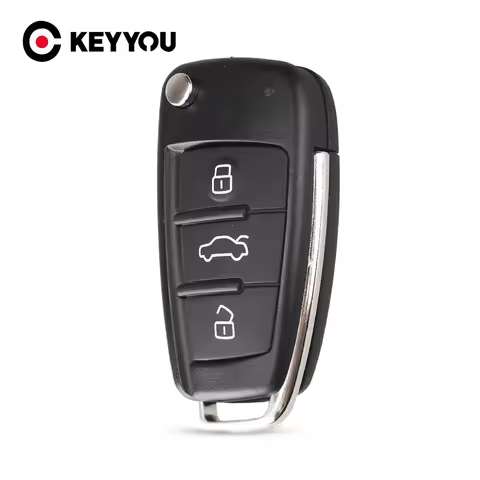 KEYYOU For Audi TT Q3 A8 A6 c5 c6 A4 b6 b7 A3 Folding Car Key Shell 3 Buttons HU66 Uncut Blank Auto 