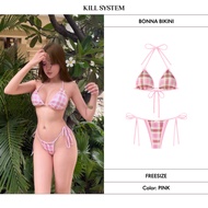 BONNA pink checkered 2-piece Bikini - KILL SYSTEM