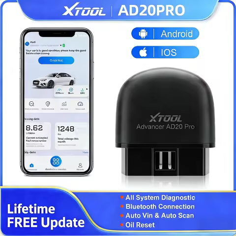 XTOOL Advancer AD20Pro All System Diagnostic Tool OBD2 Bluetooth Scanner Oil Reset Battery Test Driv