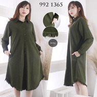 SJM 992 kemeja long tunik denim warna wanita