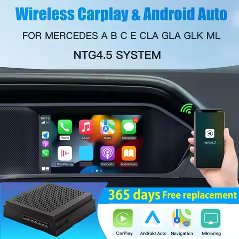 2025 New upgrade Wireless Carplay Android Auto NTG4.5 Becker For Mercedes Benz A B C E CLA GLA GLK M