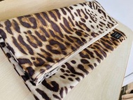 Porter Japan clutch 牛仔布袋 豹紋袋