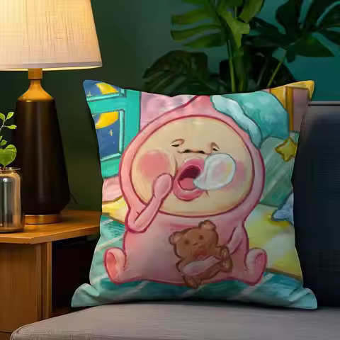 K-Kobito Zukan Peach Pillow Case Sofa Living Room Bedroom Double-sided Printing Square Cushion Nap T