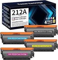 EWJUEZS 4PACK 212A W2120A Super High-Yield Replacement for 212A W2120A Toner Cartridge Compatible wi