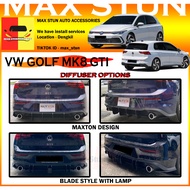 VOLKSWAGEN GOLF MK8 GOLF GTI REAR DIFFUSER MAXTON LOOK REAR DIFFUSERF VW GOLF MK8 VW GOLF GTI DIFFUS