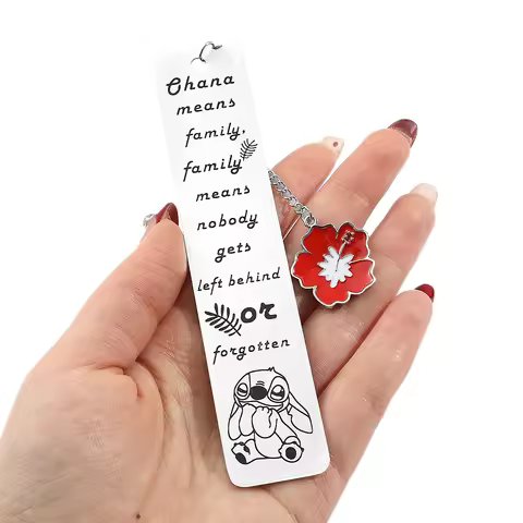 Stainless Steel Stitch Bookmark Ohana Means Family Lilo & Stitch Page Marker Tool Learning Stationer