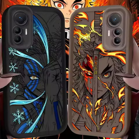 Demon Slayer Akaza Rengoku Line Painting Case For Xiaomi Poco X7 X6 NEO X5 X3 F8 F7 Ultra F6 F5 Pro 