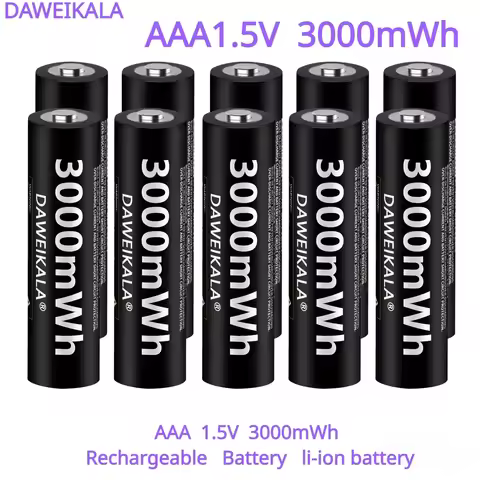 DAWEIKALA 1.5V AA A Li-ion Rechargeable Battery 3000mWh 1.5 V AAA Lithium ion Rechargeable Batteries