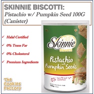 SKINNIE Biscotti: Pistachio w/ Pumpkin Seed Biscotti 100G (Canister)