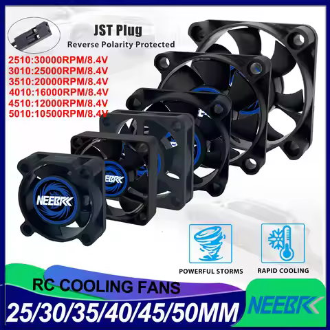 RC Cooling Fans 25/30/35/40/45/50mm 5V-12V DC Heatsink 10000-30000RPM High RPM JST Plug for 3650 540