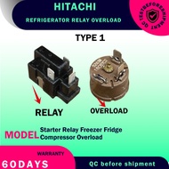 ( 1 SET ) HITACHI OVERLOAD / RELAY  REFRIGERATOR Starter Relay Freezer Fridge Compressor Overload