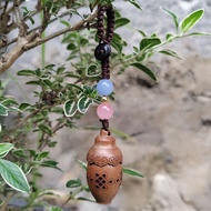 Solid Wood Carving Hollow Aquarius Mobile Phone Chain Pendant Can Open Diffuser Wooden Pendant Sache