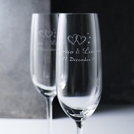 (一對價)210cc【心心相印婚禮香檳杯】LOVE結婚香檳對杯組 客製化