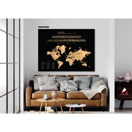 FRAME PETA DUNIA 36X48 INCH (ADA NAMA NEGARA)