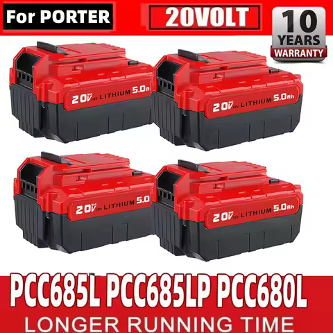 1/2/4Pcs 5.0Ah 20V PCC685L Li-on Replace for Porter Cable 20V Battery Pin Compatible with PCC680L PC
