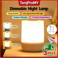 Dimmable Night Lamp LED Touch Lights USB Dim Light Small Bedside Lamps Rechargeable For Bedroom Slee