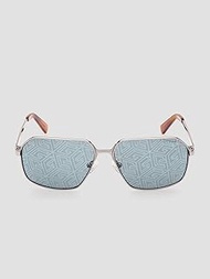 Guess Men's Gu00071 Sunglasses, Glossy Grey (Shiny Gunmetal), 58/14/140