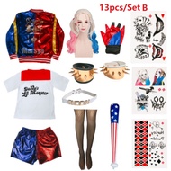 Harley Quinn Costume Cosplay Accessories Kids Girls Suicide Squad Suit dress baby girl Adult Clothin