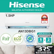 HISENSE IONIZER AIRCOND R32 NON INVERTER 1.5HP AIR-CONDITIONING INSTALLATION KLANG VALLEY AREA