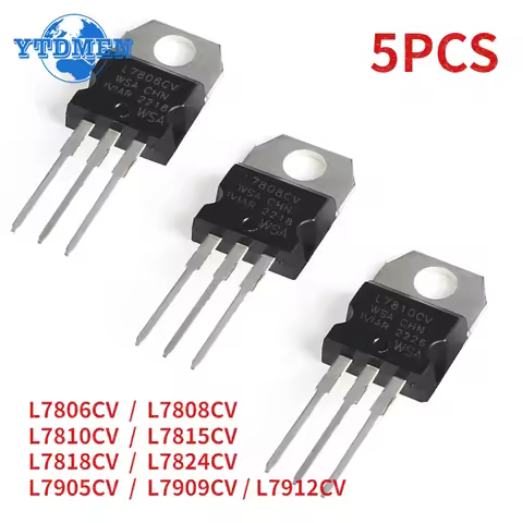 5PCS Voltage Regulator TO-220 L7806CV L7808CV L7810CV L7815CV L7818CV L7824CV L7905CV L7909CV L7912C
