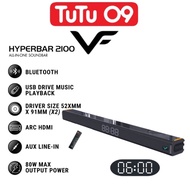 Vinnfier VF HYPERBAR 2100 All-in-One Soundbar with Clock Display MAX 80W Bluetooth, USB Drive, HDMI 