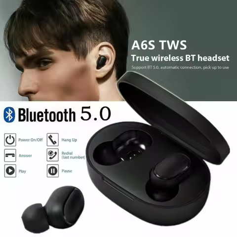 Original A6S TWS Wireless Bluetooth Headset 5.0 Earphone Bluetooth Sport Inear Earbuds Headset with 