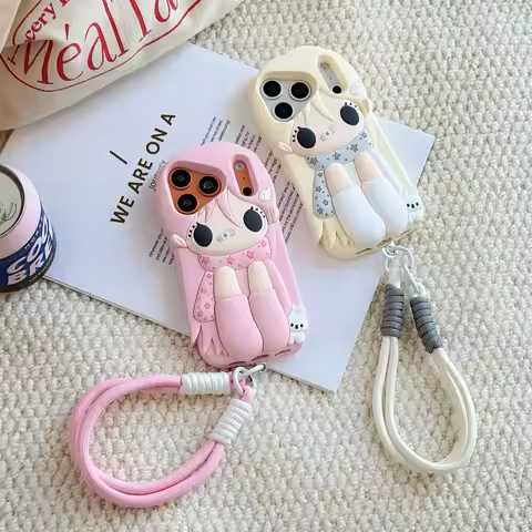 Y2K Cartoon Little Girl Silicone Phone Case For iPhone 17 16 15 14 13 Pro ProMax Plus 12PM Comfortab