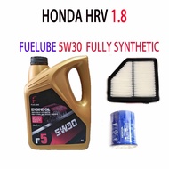 HONDA HRV 1.8 OIL FILTER + AIR FILTER + FUELUBE 5W30 FULLY SYNTHETIC ENGINE OIL