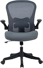 Managerial Chairs Executive Chairs Ergonomic Home Office Desk Chairs, Computer Chair with Comfortable Armrests, Mesh Desk Chairs with Wheels, Mid-Back Task Chair with Lumbar Support(SPB0220, Grey)