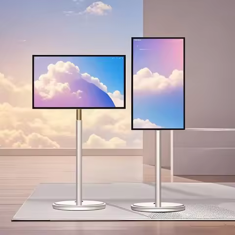 24 Inch Touch Screen Gaming Monitor Portable Android Smart TV Mobile Display with Stand for Home Off