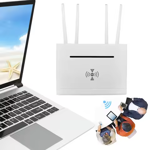 4G SIM Card Router 300Mbps Wireless Home Router 4 External Antenna 4G SIM Card WiFi Router WAN LAN
