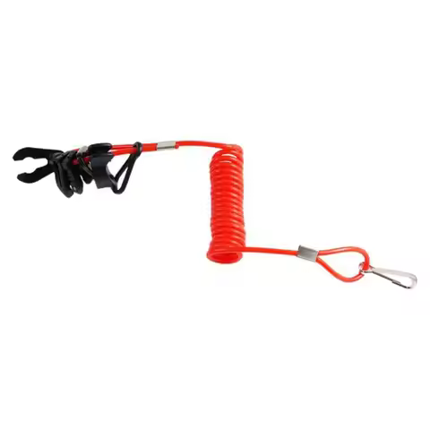 Red Boat Safety Lanyard Kill Switch Stretchable Universal Boat Outboard Engine Kill Stop Switch 7 Ke