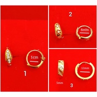 Bangkok Gold Stone Earrings, 916 Gold