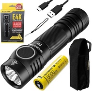 NITECORE E4K Next Generat ไฟฉาย EDC กะทัดรัด-4x C-Ree XP-L2 V6-4400ลูเมน-1x NITECORE Li ชาร์จซ้ำได้แ
