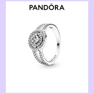 Pandora 925 Silver Shining Double Ring Ring Couple Style 925 Silver