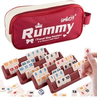 Smilejoy Mini Rummy Cube Six Player Edition, Travel Rummy Game Set with Portable Canvas Bag,Classic 