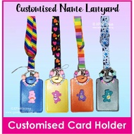 Customised Name Card Holder with Lanyard and Charms Personalised Birthday Goodie Bag / Ezlink Access Card / Carebear