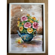 Peony Painting Flowers In A Vase Watercolor Size A3/29.7x42 cm 100-Pound Paper Ready To Decorate The