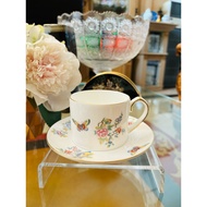 Tea Coffee Cup Saucer Aynsley England Oriental Butterflies Luxurious Beautiful