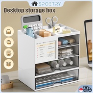 【SG-SPOETRY】Desktop Organiser Stationery Organizer Drawer Storage Box Office Desk Organiser Stackabl