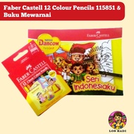 Pensil warna Faber Castell 12 Classic 115851 dan buku mewarnai Dancow