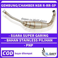 Exhaust NSR R RR SP 150 Full Stainless Neck L Racing Repsol Shocking Belly Chamber Only