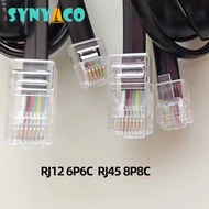 2pcs RJ45/8P8C to RJ12/6P6C Cables Use to Convert Network Lines to Old Landline Phones Fax Machines 