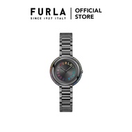 FURLA ICON SHAPE Gun Tone Case Black Dial Watch