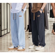 men's long jeans High-waisted, comfortable fit. Elastic waist. Adjustable waist with drawstring. Coo